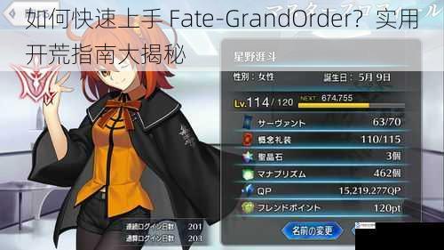 如何快速上手 Fate-GrandOrder？实用开荒指南大揭秘