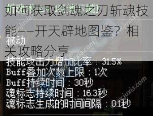 如何获取剑魂之刃斩魂技能——开天辟地图鉴？相关攻略分享