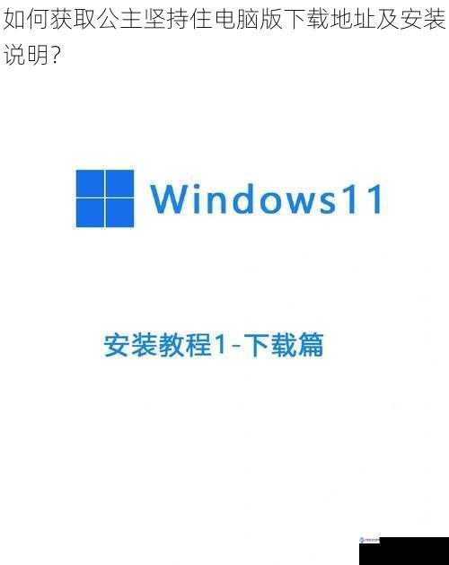 如何获取公主坚持住电脑版下载地址及安装说明？