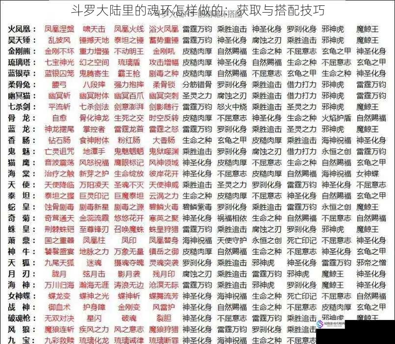 斗罗大陆里的魂环怎样做的：获取与搭配技巧