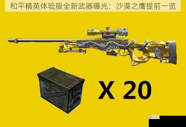 和平精英体验服全新武器曝光：沙漠之鹰提前一览