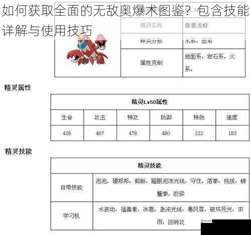 如何获取全面的无敌奥爆术图鉴？包含技能详解与使用技巧