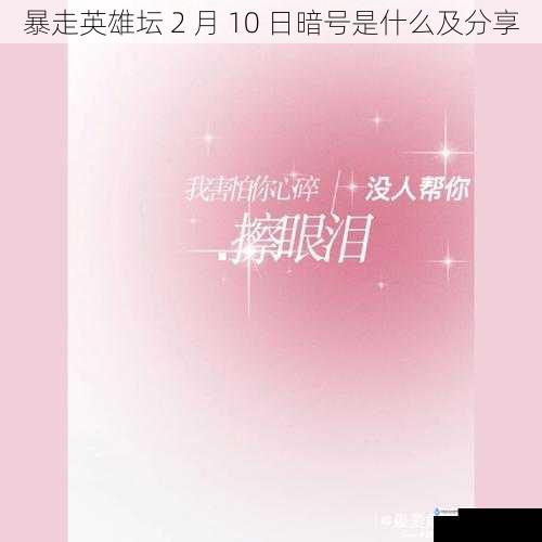 暴走英雄坛 2 月 10 日暗号是什么及分享