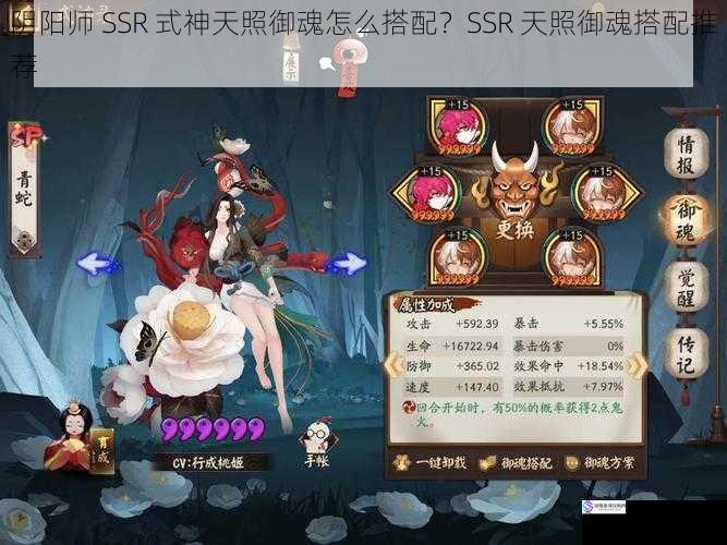 阴阳师 SSR 式神天照御魂怎么搭配？SSR 天照御魂搭配推荐