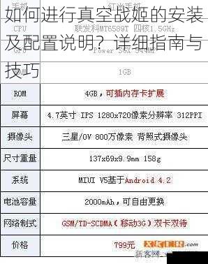 如何进行真空战姬的安装及配置说明？详细指南与技巧