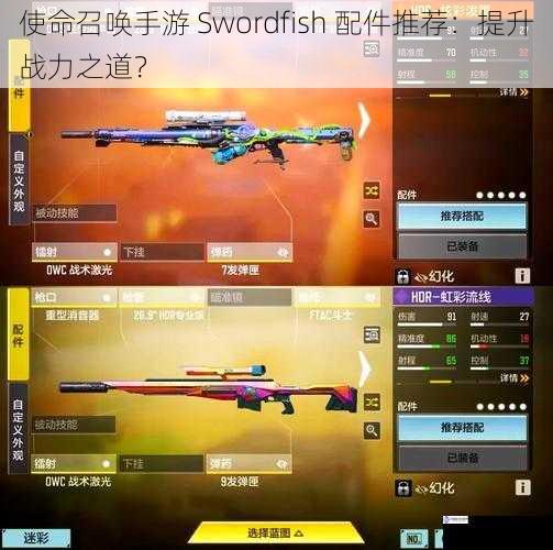 使命召唤手游 Swordfish 配件推荐：提升战力之道？