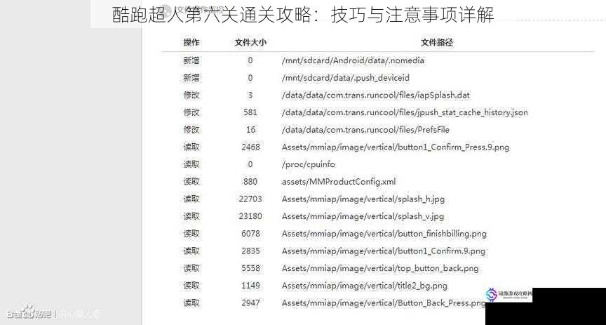 酷跑超人第六关通关攻略：技巧与注意事项详解