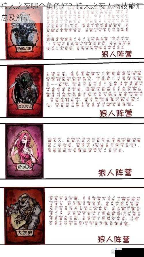 狼人之夜哪个角色好？狼人之夜人物技能汇总及解析