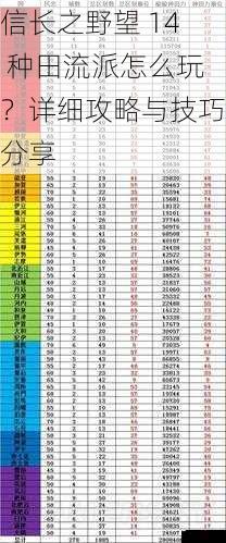 信长之野望 14 种田流派怎么玩？详细攻略与技巧分享