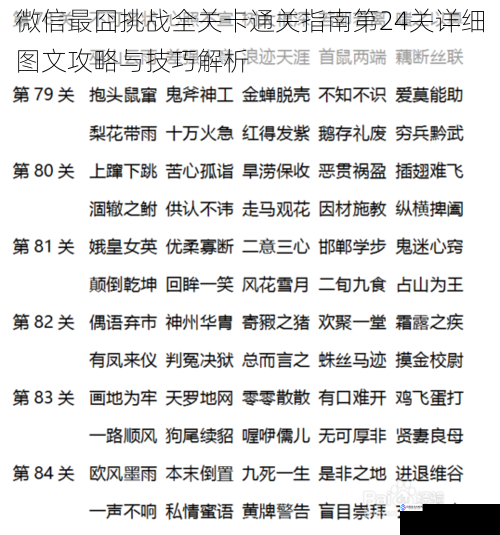 微信最囧挑战全关卡通关指南第24关详细图文攻略与技巧解析